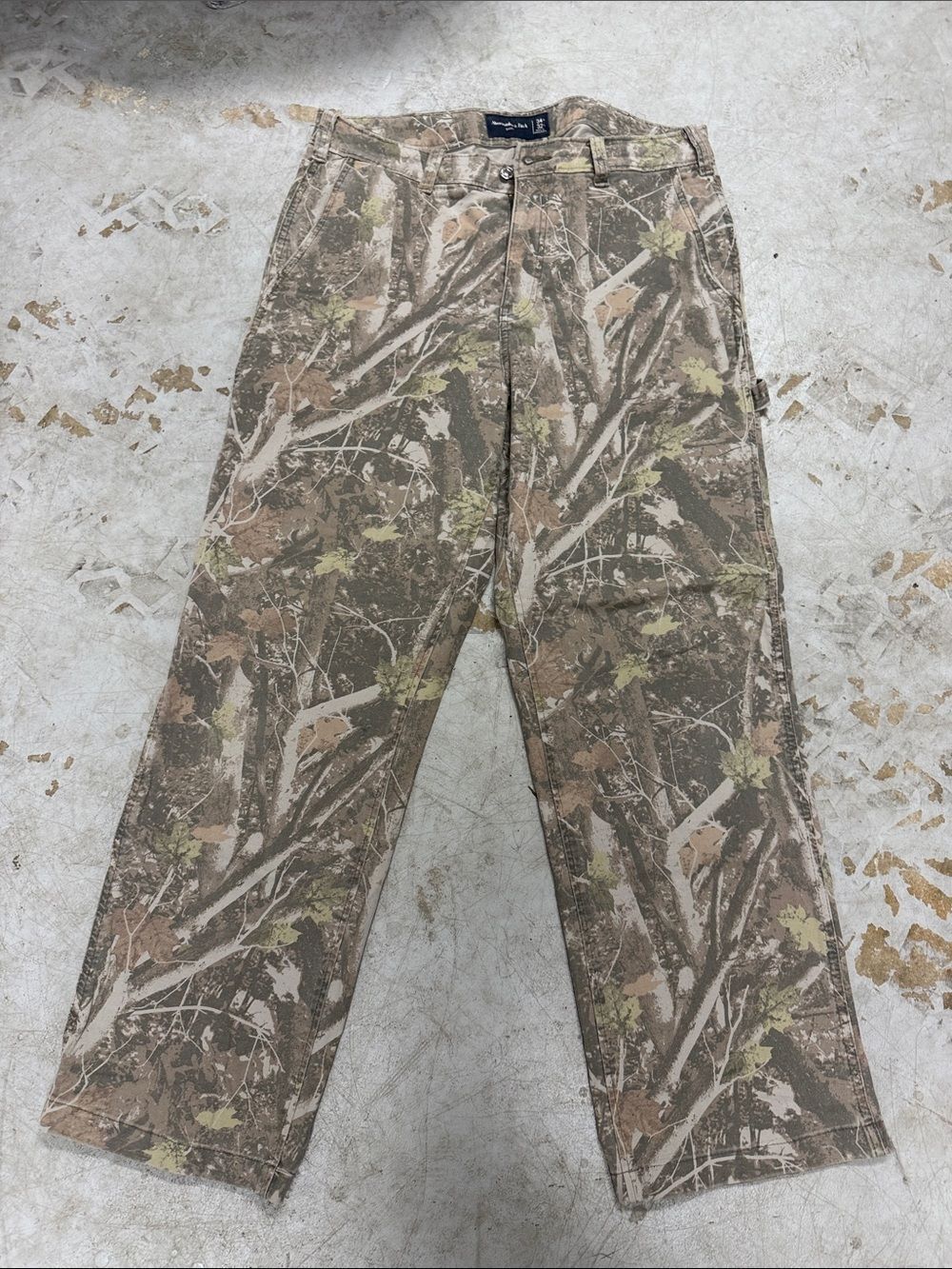 Womens Camo Utility Pants - Brown/Green - NEVER WORN Size 34 Baggy Jeans